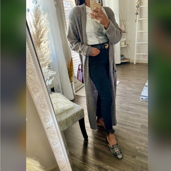 Embellished Gray Mules Loafers Size 9 - Picture 4 of 6